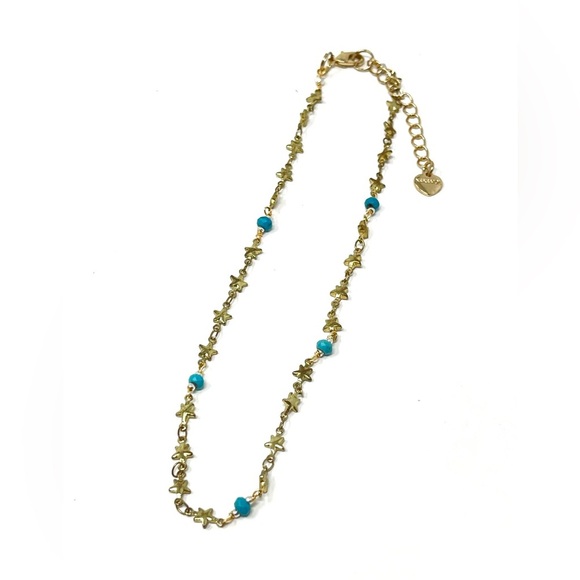 Anthropologie Jewelry - New Anthropologie x Nakamol Star Turquoise Gold Necklace